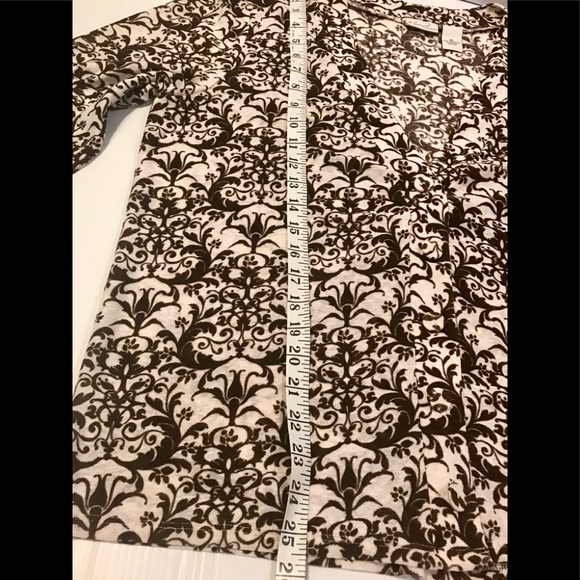 Kim Rogers Brown / White Print Cardigan Open front jacket Women’s size XL - Picture 4 of 8